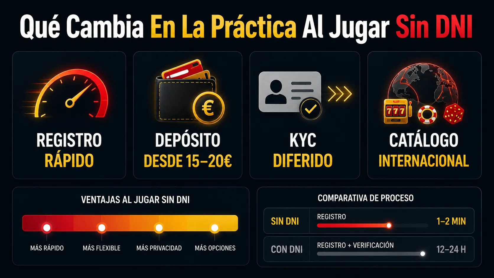 Qué cambia en la práctica al jugar sin DNI